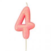 Number Pink Glitter Candles - HoorayDays