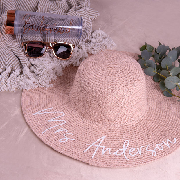 Personalised Pink Floppy Beach Hat - HoorayDays