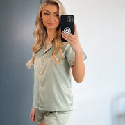 Sage Green Personalised Short Sleeves and Shorts Pyjamas - HoorayDays