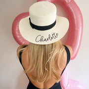 Personalised White Boater Hat - HoorayDays
