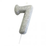 Number Silver Glitter Candle - HoorayDays
