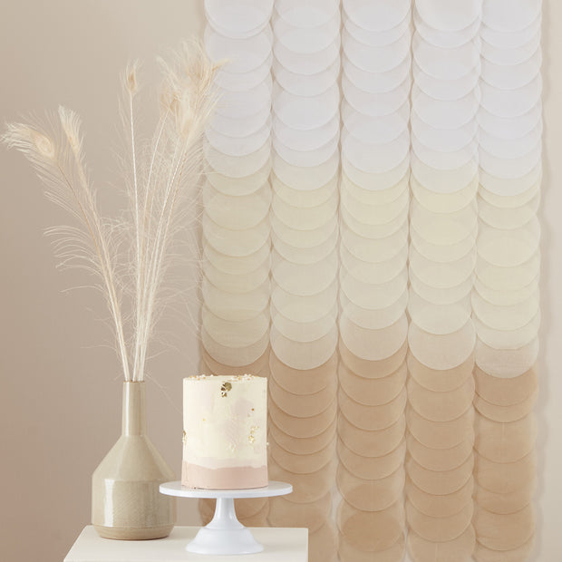 Neutral Ombre Tissue Paper Disc Party Backdrop - HoorayDays