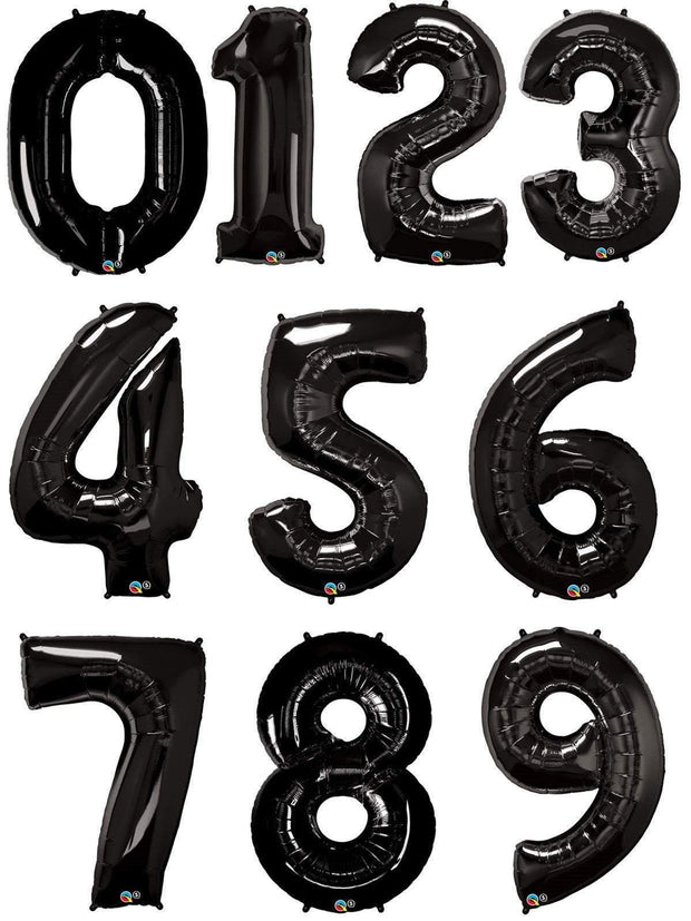 34 Inch Black Number Balloons - HoorayDays