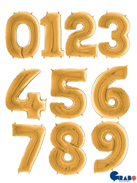 26 Inch Gold Number Balloons - HoorayDays
