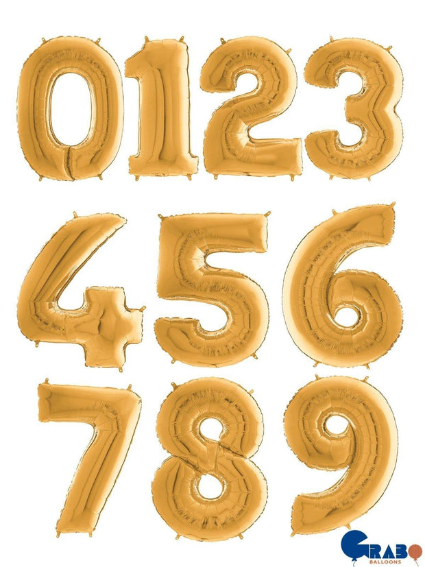 26 Inch Gold Number Balloons - HoorayDays