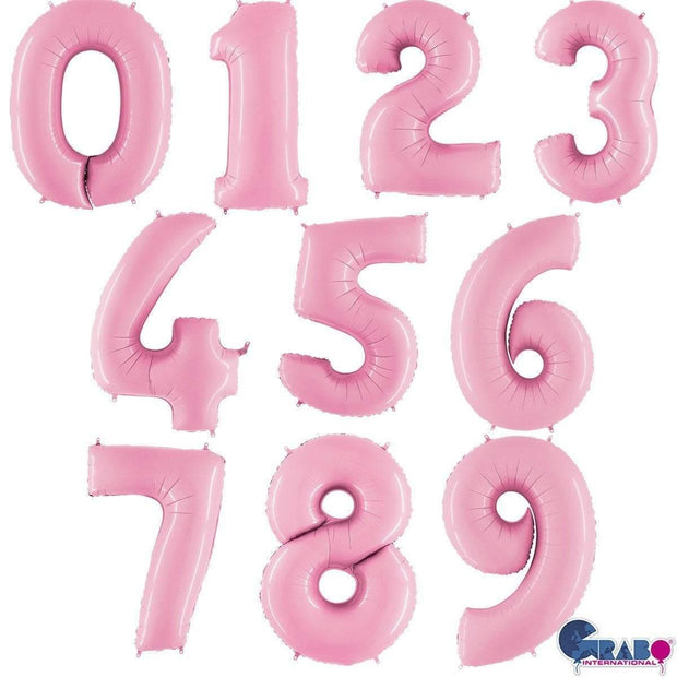 40 Inch Pastel Pink Number Balloons - HoorayDays