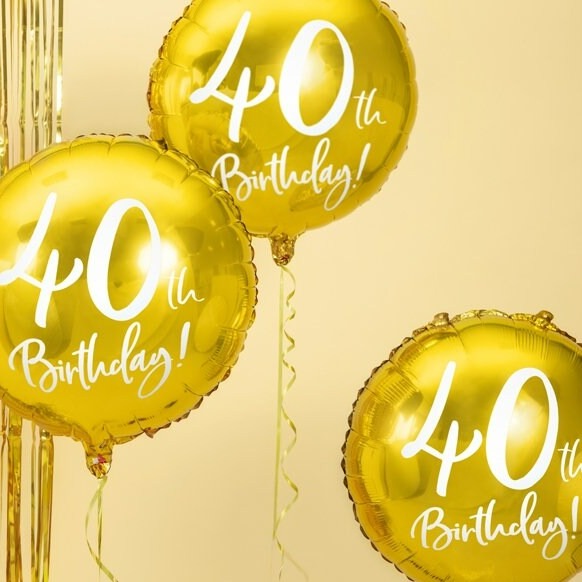 Gold 40th Birthday Balloon - HoorayDays