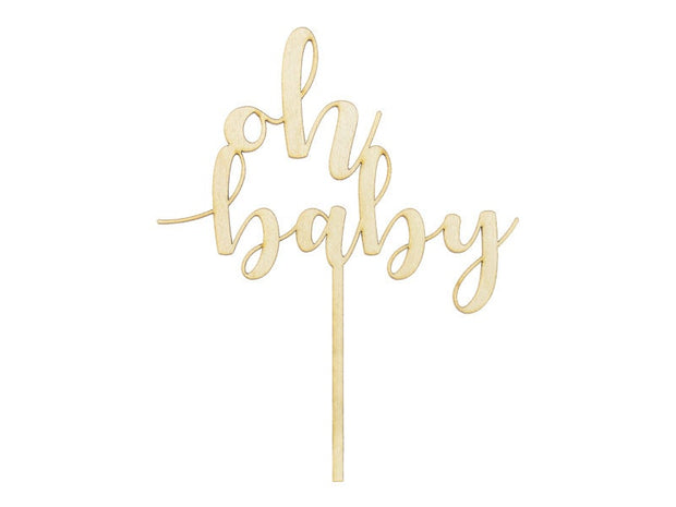 Wooden Oh Baby Cake Topper - HoorayDays
