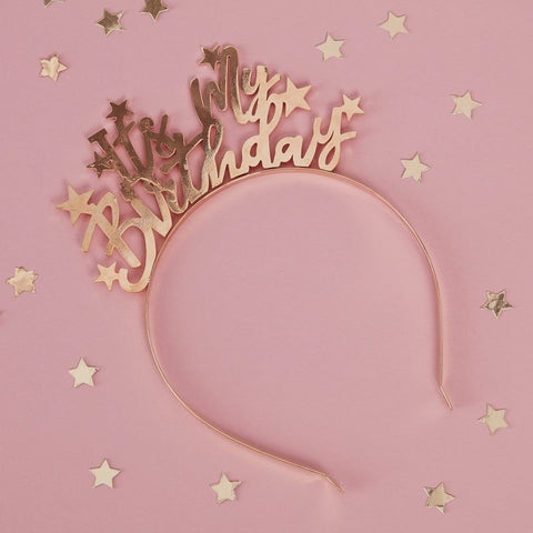 Gold "It's My Birthday Birthday" Headband - HoorayDays