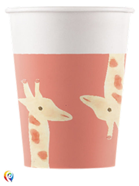 8 Safari Giraffe Party Cups - HoorayDays