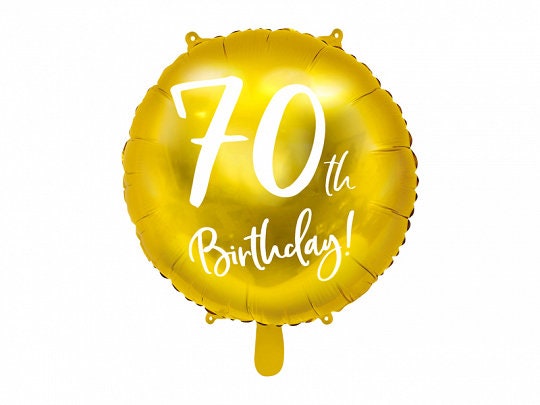 Gold 70th Birthday Balloon - HoorayDays