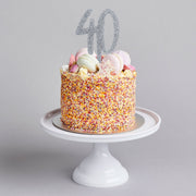 Silver Glitter 40th Birthday Cake Topper - HoorayDays