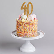 Gold Glitter 40th Birthday Cake Topper - HoorayDays