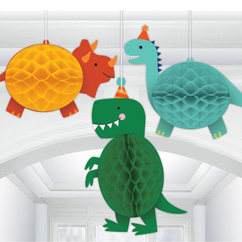 3 Hanging Dinosaur Decorations - HoorayDays