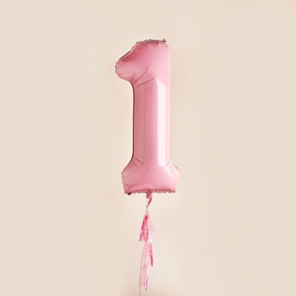 40" Pink 1 Number Balloon - HoorayDays
