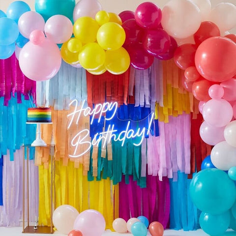 Rainbow Streamer Balloon Garland Kit - HoorayDays
