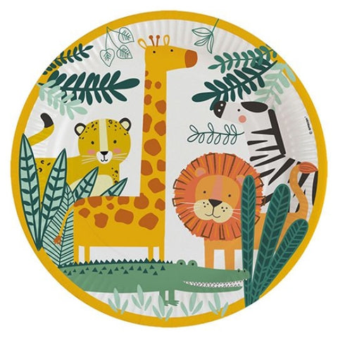 8 Wild Animals Party Plates - HoorayDays