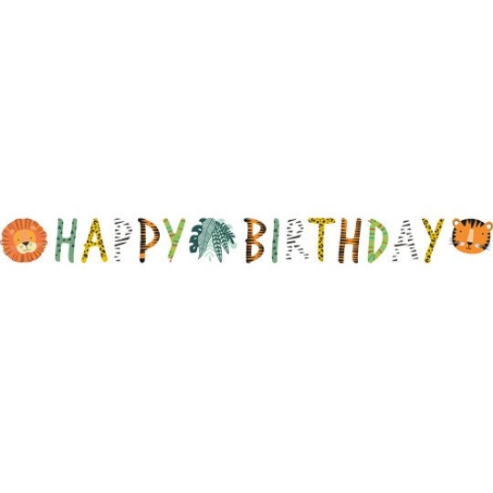 Wild Animals Happy Birthday Garland - HoorayDays