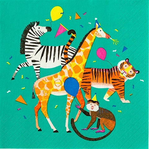 20 Wild Animals Safari Party Napkins - HoorayDays