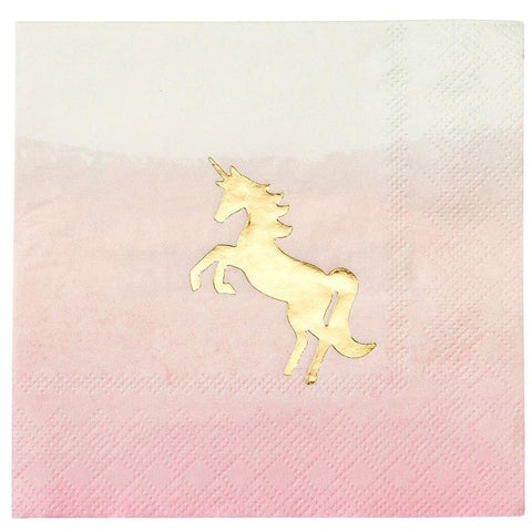 16 Pastel Unicorn Party Napkins, - HoorayDays