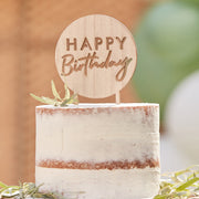 Wooden Happy Birthday Cake Topper - HoorayDays