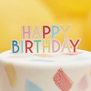 Rainbow Acrylic Happy Birthday Cake Topper - HoorayDays