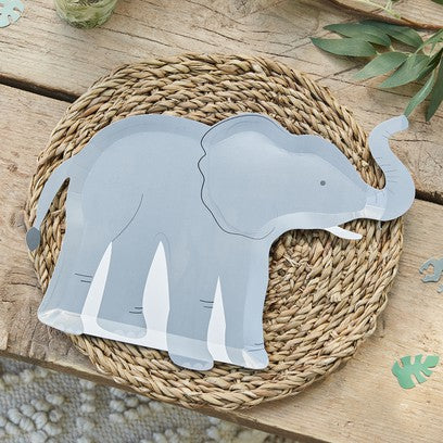 8 Elephant Paper Plates - HoorayDays